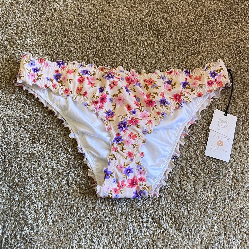 Shade & Shore Floral Ruffle Bikini Bottom